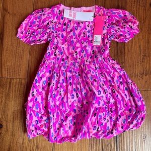 Lily Pulitzer Toddler Girl Moiraine Dress Wild Fuschia Spotted in Love